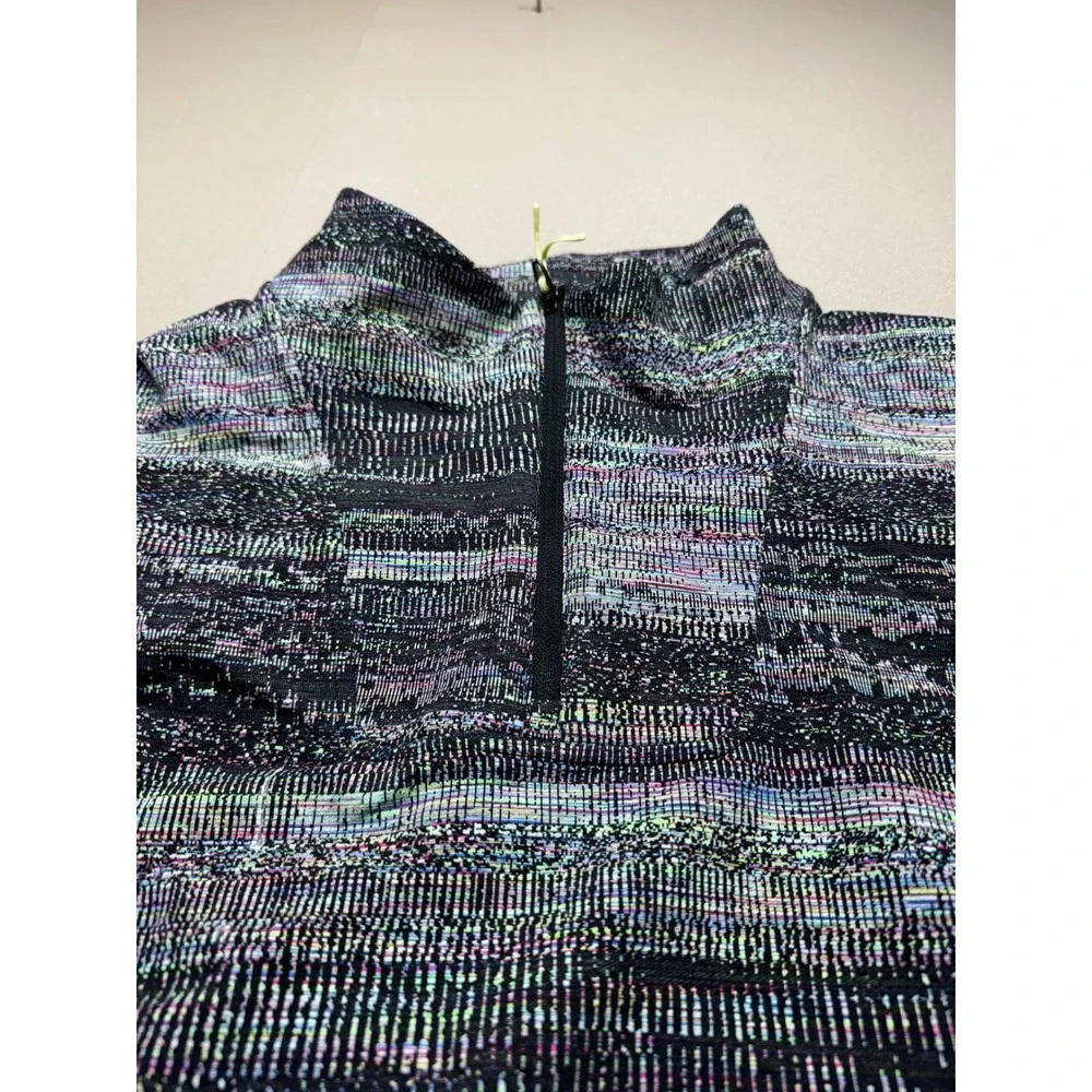 Lululemon Multicolor Glitch Pattern Cropped Quarter Zip Pullover Top